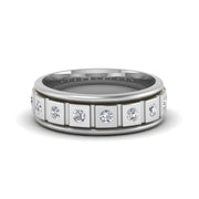 Mens Block Design Engagement Ring